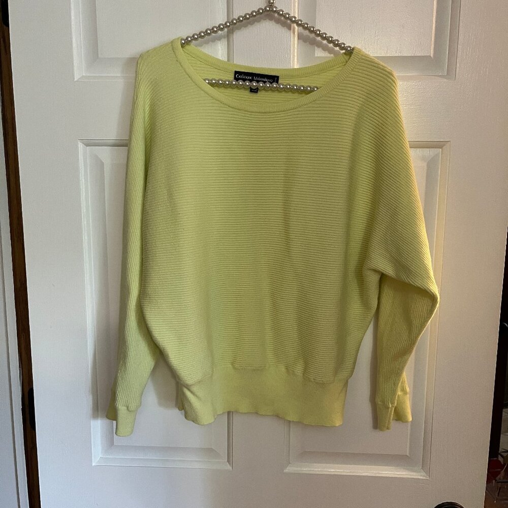 Catherine Malandrino Ladies Wide Neck Dolman Rib Knit Sweater Size Petite L